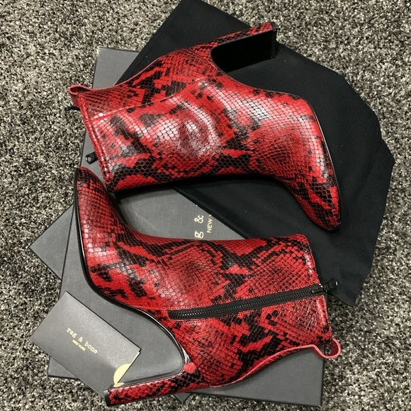 rag & bone Ellis Boot in Red Sz 7.5 - Picture 5 of 12